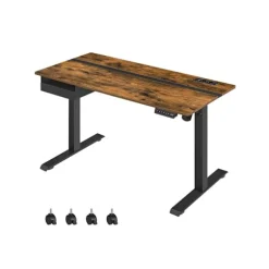 Rootz Højdejusterbart skrivebord - Skrivebord - Vintage stil - Brun-Sort - 60 cm x 140 cm