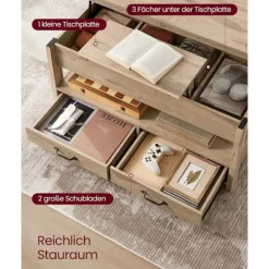Rootz Højdejusterbart sofabord - Lift-top sofabord - Multifunktionelt bord - Opbevaringsløsning - 50 x 100 x 49,1/64,1 cm - Brun