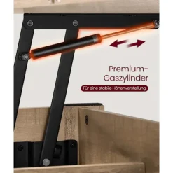 Rootz Højdejusterbart sofabord - Lift-top sofabord - Multifunktionelt bord - Opbevaringsløsning - 50 x 100 x 49,1/64,1 cm - Brun