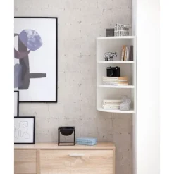 Rootz hjørnehylde hvid 30 x 60 x 30 cm WL5.843 væghylde i træ hjørne hængehylde - Træhylde til væggen Høj - Fritsvævende væghylde - Design dekorativ h | Fyndiq