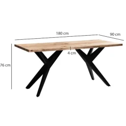 Rootz -håndlavet spisebord - loftstil - Moderne bord - Unik design - Sæder 8 - 180 cm x 90 cm x 76 cm