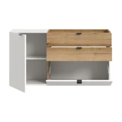 Rootz hængende kommode - vægmonteret opbevaring - hvid efterligning - rigelig opbevaring - 120x64x37cm