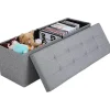 Rootz Hocker - Puf - Foldestol med opbevaringsplads - Bryst - Bænk - Opbevaring - Lysegrå - 110 x 38 x 38 cm