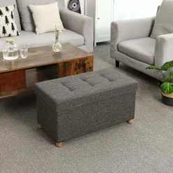 Rootz Hocker - Puf - Opbevaringsplads - Mørkegrå - 76 x 38 x 40 cm