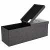 Rootz Hocker Linned - Opbevaringsbænk - Hockers med opbevaringsplads - bænk med opbevaring - Grå - 110 x 38 x 38 cm