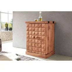 Rootz Home Bar - Fold-out Bar - Vitrineskab - Vinopbevaring - Drikkevareopbevaring - Massivt træ Acacia - Country Style - Barskab