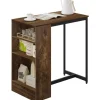 Rootz Home Barbord med vinhylde - Højt Bistrobord - Køkkenbord - Træmateriale - 91cm x 91cm x 49cm