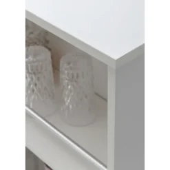Rootz Hvid 120 x 107,5 x 60 cm Barbord Køkkenbord i træ - Bardisk med integreret hylde - Bar Bistro Bord Køkken Rektangulært - Festbord træbord - Vægm | Fyndiq