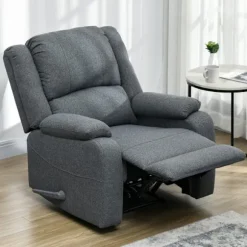 Rootz Hvilestol - Justerbar Lounge Chair - Komfortabel lænestol - Tyk polstring - Stålramme - Mørkegrå - 87cm x 96cm x 98cm
