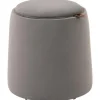 Rootz 2-i-1 Velvet Look Opbevaringsskammel - Ottoman - Fodstøtte - Skjult opbevaring - Aftageligt bakkelåg - 44 cm x 47,5 cm - Mørkegrå