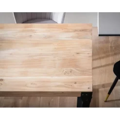 Rootz Industrial Spisebord - Massivt rektangelbord - Håndlavet træ - Beskyttende lak - 120 cm x 60 cm x 76 cm