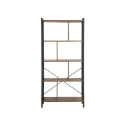 Rootz Industrial Style 4-hylde bogreol - Vintage Brun-Sort - Spånplade stål - 74 cm x 30 cm x 154,5 cm - Opbevaring til hjemmekontor - Industrielt des | Fyndiq