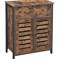 Rootz industrielt opbevaringsskab - kommode - reol - skænk - 2 låger og 2 skuffer - 70 x 30 x 80 cm