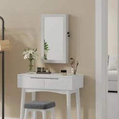 Rootz Jewelry Cabinet - Mirror Cabinet - Wall Cabinet - Rumbesparende arrangør - 10x37x67cm