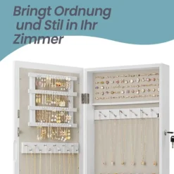 Rootz Jewelry Cabinet - Mirror Cabinet - Wall Cabinet - Rumbesparende arrangør - 10x37x67cm