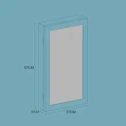 Rootz Jewelry Cabinet - Mirror Cabinet - Wall Cabinet - Rumbesparende arrangør - 10x37x67cm