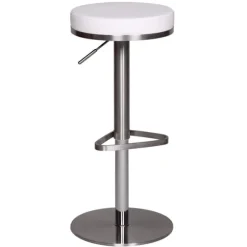 Rootz justerbar barstol - Moderne skammel - Højdejusterbar skammel - Rustfrit stål - Komfortable siddepladser - 57 cm x 36 cm x 82 cm