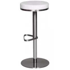 Rootz justerbar barstol - Moderne skammel - Højdejusterbar skammel - Rustfrit stål - Komfortable siddepladser - 57 cm x 36 cm x 82 cm