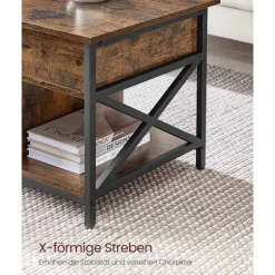 Rootz Justerbar sofabord - Brun -sort - Højde -justerbar bord - Træspanel - 50 x 100 cm x 46,5-62 cm
