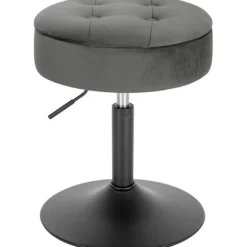 Rootz Justerbar Velvet Barstol - Skrankestol - Drejelig skammel - Holdbar, Moderne, Multifunktionel - Sædediameter 39,5 cm, Højde 49,5-65 cm, Basediam | Fyndiq
