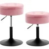 Rootz Justerbar Velvet Barstol - Bordstol - Køkkentaburet - Holdbar, moderne, multifunktionel - Opbevaringsplads - 39,5 cm x 49,5-65 cm x 38,5 cm