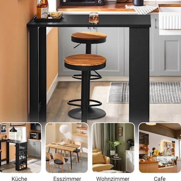 Rootz Kitchen Island Bord - Morgenmadsbar - Pladsbesparende bord - Holdbart og robust - 112 cm x 106 cm x 57 cm