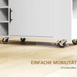 Rootz Kitchen Trolley - Rolling Island - Bærbar vogn - Vinstativer & opbevaring - Rubberwood Top - 83L X 40W X 83H CM