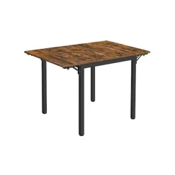 Rootz Køkkenbord - Køkkenbord i industriel stil - Spisebord - Morgenmadsbord - Trækøkkenbord - Spånplade - Stål - Brun-sort - 120 x 78 x 76,2 cm (L x | Fyndiq