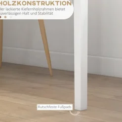 Rootz Køkkenbord - Spisebord - Firkantet bord - Moderne Design - Massivt fyrretræ - 75cm x 75cm x 76cm - Hvid