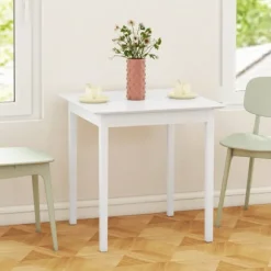 Rootz Køkkenbord - Spisebord - Firkantet bord - Moderne Design - Massivt fyrretræ - 75cm x 75cm x 76cm - Hvid
