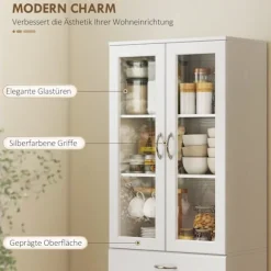 Rootz Køkkenbuffetskab – Opbevaringsskab – Pantryskab – Justerbare hylder – Silent Close – 60x35x180cm – Hvid
