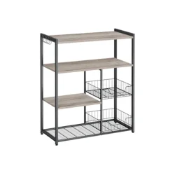Rootz Køkkenhylde - Organizerstativ - Opbevaringsenhed - Spånpladestål - Greige Sort - 35cm x 80cm x 95cm - 20kg Kapacitet