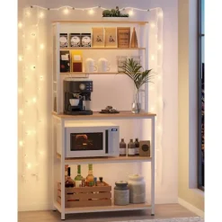 Rootz køkkenhylde med 6 hylder og 6 kroge - Pantry-stativ - Opbevaringsorganisator - Spånplader og stål - 40 cm x 80 cm x 167 cm