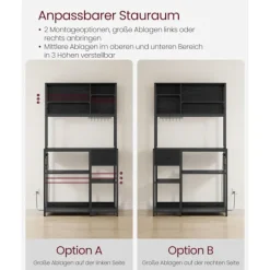 Rootz køkkenhylde med stikkontakter - opbevaringsenhed - multifunktionelt rack - høj kapacitet - 40 cm x 100 cm x 180,4 cm