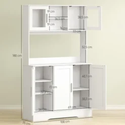 Rootz køkkenskab - Opbevaringsenhed - Skandinavisk skab - Justerbare hylder - 108cm x 35cm x 180cm