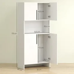 Rootz Køkkenskab - Pantry Opbevaring - Skab Organizer - Maksimerer pladsen - 79b x 40t x 175H cm