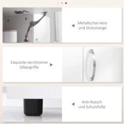 Rootz Køkkenskab - Pantry Skab - Opbevaring Organizer - MDF Konstruktion - Hvid - 89cm x 39,5cm x 168cm