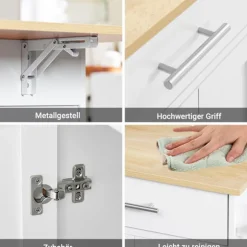Rootz Køkkenvogn - Opbevaringsvogn - Rolling Island - Rummelig opbevaring og udtrækkelig bordplade - 113x91x(44-69)cm
