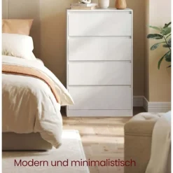 Rootz kommode - Kommode - Opbevaringsskab - Hvid - Holdbar spånplade - 40 cm x 60 cm x 97,4 cm