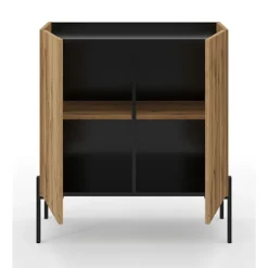Rootz -kommode - Opbevaringsskab - kommode - overflader med nempleje - 80x91x40 cm - Brun og sort