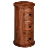 Rootz kommode - Sidebord - Skænk - 3 skuffer - 65 cm - Massivt træ - - Sideskab - Brun