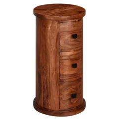 Rootz kommode - Sidebord - Skænk - 3 skuffer - 65 cm - Massivt træ - - Sideskab - Brun