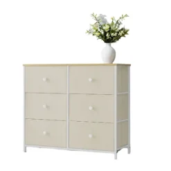 Rootz -kommode - skab - opbevaringsskab - 6 stofskuffer - Rumbesparende design - 30x56x93cm