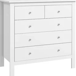 Rootz kommode - Skænk - Lydsvag åbning/lukning - Anti-tip - Spånplade - Hvid - 79 x 39,5 x 80,5 cm