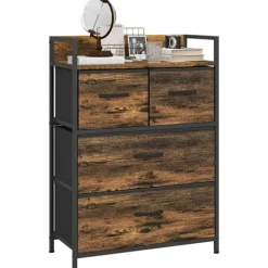 Rootz kommode - Skænkorganisering - Stofskuffer - Melaminbelægning - Pulverlakeret stålramme - 60cm x 29cm x 85cm