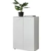 Rootz kommode med 2 låger 71x104x35cm multifunktionsskab træ hvid - Entreskab lyst moderne - Skab lille - Skænk mat skænk - Kommode hallmøbler