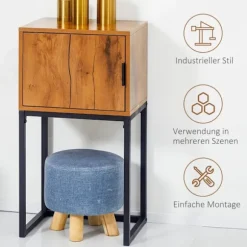 Rootz Konsolbord - Industrielt sidebord - Skænk med skab - Rigelig opbevaring - Displayhylde - Holdbar og nem at rengøre - 40L x 30W x 76H cm