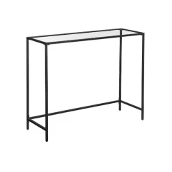 Rootz Konsolbord - Konsolbord med hærdet glas - Entrébord - Gangbord - Sofabord - Moderne konsolbord - Industrielt gangbord - Accentbord - Metal - Gla | Fyndiq