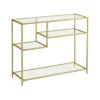 Rootz konsolbord - moderne glas konsolbord - metalramme konsolbord - industriel stil - guld - 35 x 100 x 80 cm (D x B x H)