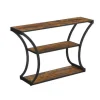 Rootz konsolbord - skænk - sidebord - industrielt - brun - sort - forarbejdet træ - metal - 120 x 30 x 80 cm